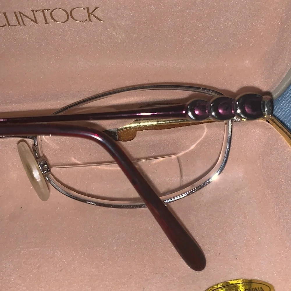 Jessica McClintock JMC Eyeglass Frame only Wine Color - Picture 10 of 13